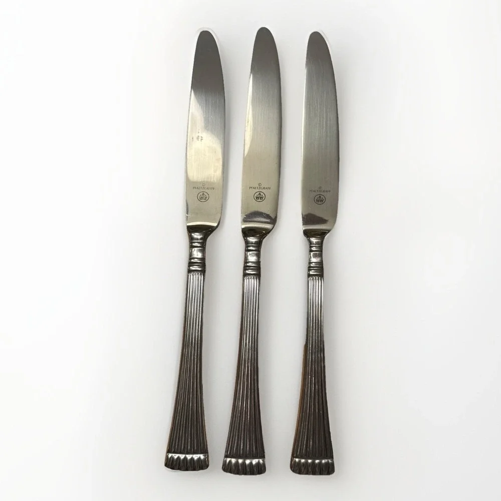 Pfaltzgraff Schematics Stainless Glossy‎ Ridges (3) Stainless 18/8 Dinner Knife